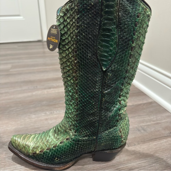 Corral Boots Python Snip Toe Woven Western Cowboy Boots A3661 - Picture 8 of 14
